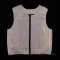 Silver reflective sports safety vest for outdoor activity